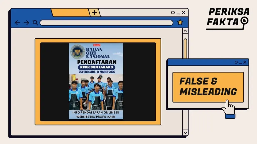 [SALAH] Hoaks Tautan Pendaftaran Rekrutmen PPPK BGN Tahap 3