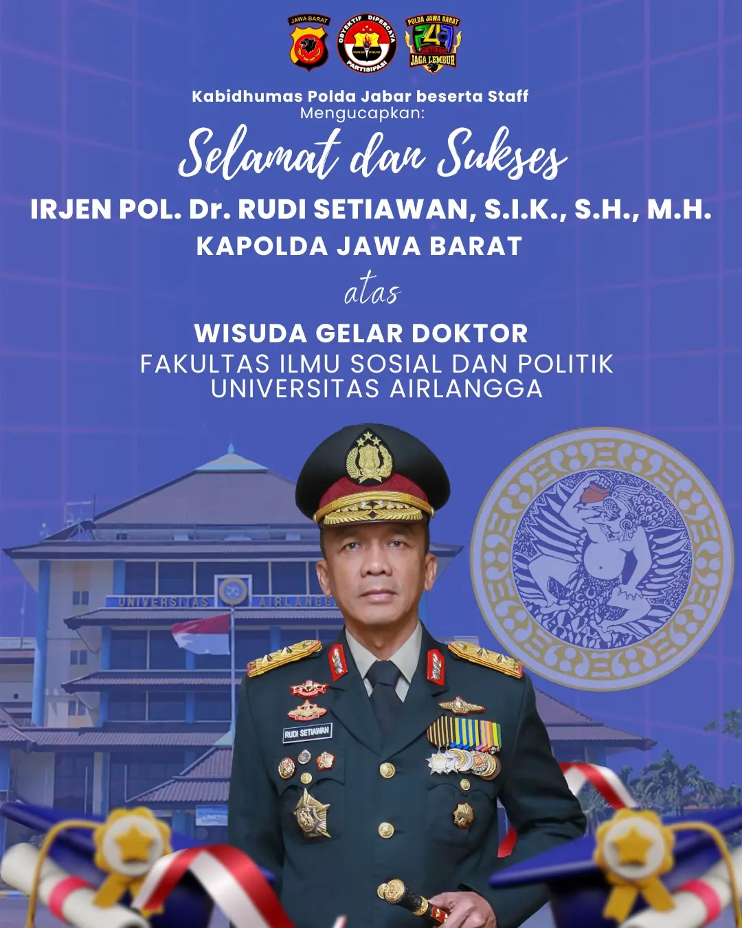 Kapolda Jawa Barat Raih Gelar Doktor di Universitas Airlangga
