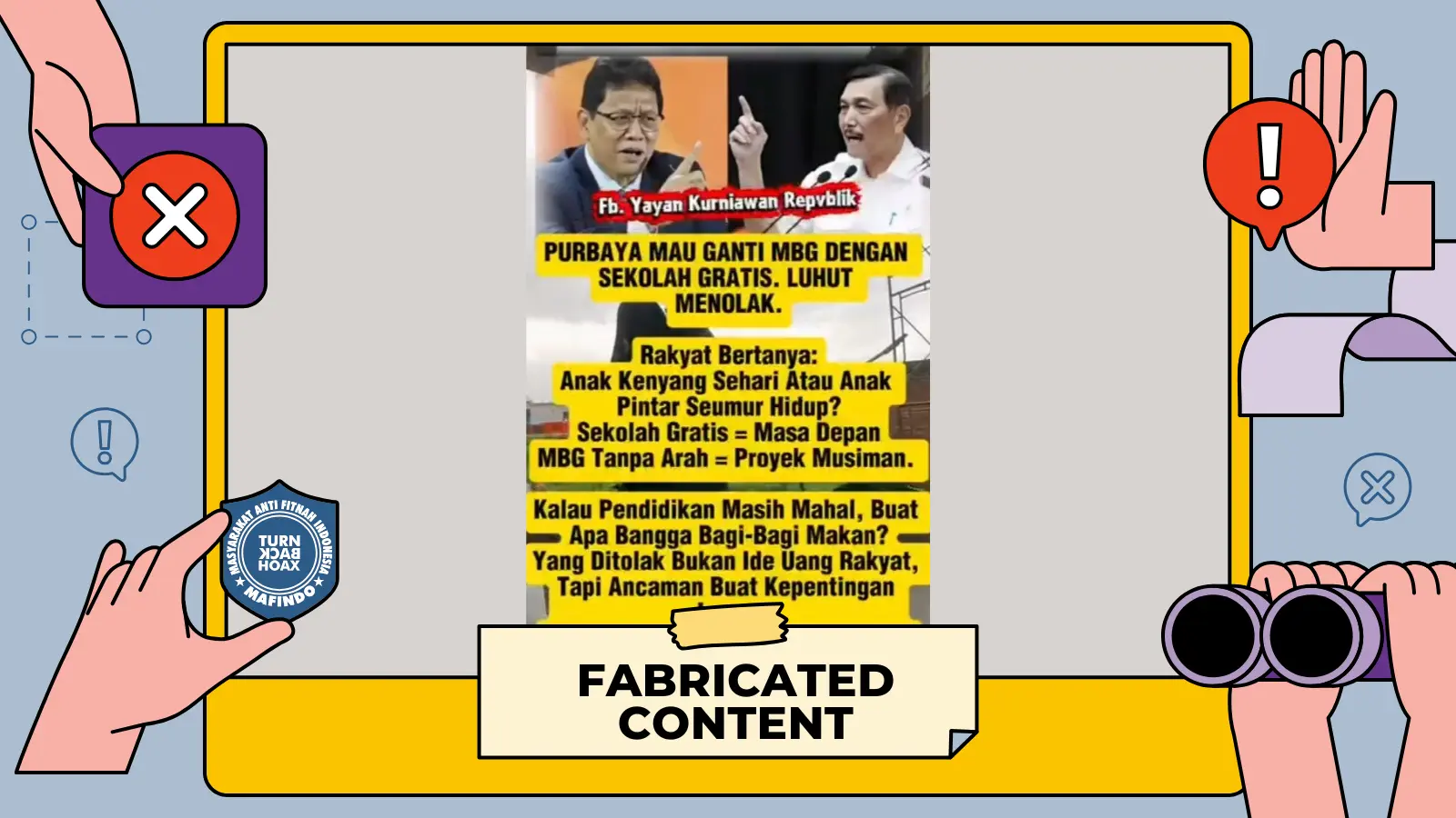 [SALAH] Purbaya Ingin Ganti Program MBG Jadi Sekolah Gratis