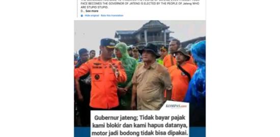 [SALAH] Hoaks! Gubernur Jateng sebut jika tidak bayar pajak datanya akan dihapus dan diblokir