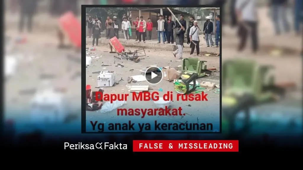 [SALAH] Tidak Benar, Foto Warga Mojokerto Rusak Dapur MBG