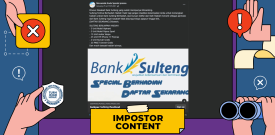 [PENIPUAN] Tautan Pendaftaran Undian Berhadiah Bank Sulteng 2026 di Media Sosial