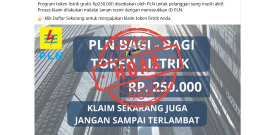 Cek Fakta: Tautan Palsu Token Listrik Gratis PLN Rp 250.000 di Bulan Oktober 2025