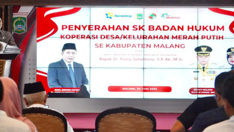 Kemenkop Apresiasi Kabupaten Malang Sukses Bentuk 370-390 Kopdes/kel Merah Putih Berbadan Hukum