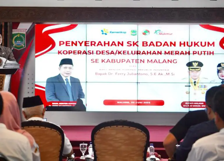 Kemenkop Apresiasi Kabupaten Malang Sukses Bentuk 370-390 Kopdes/kel Merah Putih Berbadan Hukum