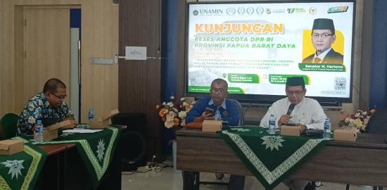 Senator Hartono Menggelar Reses di UNAMIN Sorong Bahas Rencana Usulan Perubahan Undang-undang SisDikNas